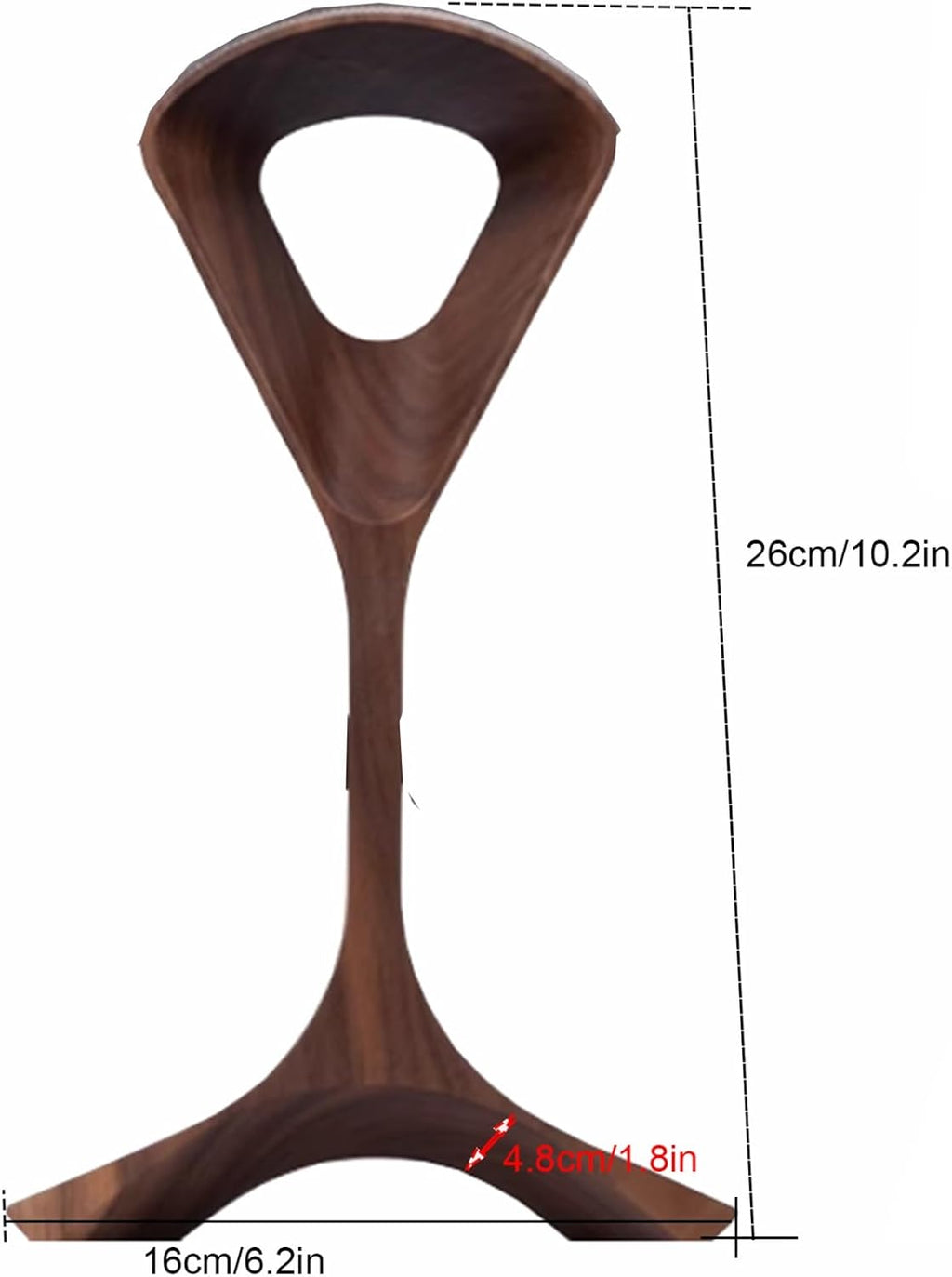 Sculpted Walnut Headphone Stand