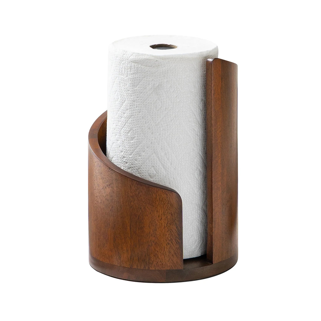 Spiral Wave Wooden Paper Towel Holder – Modern Kitchen Countertop Accent