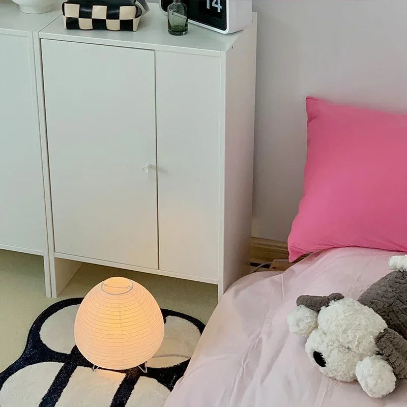 Japanese Rice Paper Table Lamp — Soft Glow Bedside Light