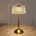 Crystal Glow Cordless Table Lamp – Rechargeable Touch Lamp with Glass Shade
