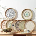 Handmade Rattan & Glass Mosaic Tray – Decorative Serving Tray, 5 Styles