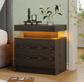 Modern LED Nightstand with 2 Drawers – 8 Colors, Minimalist Bedroom Style