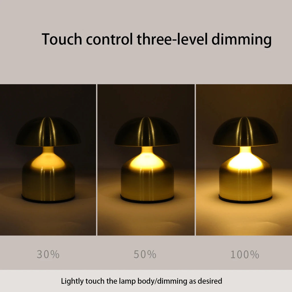 Cordless Brass Touch Lamp – Ambient Glow, Zero Cords