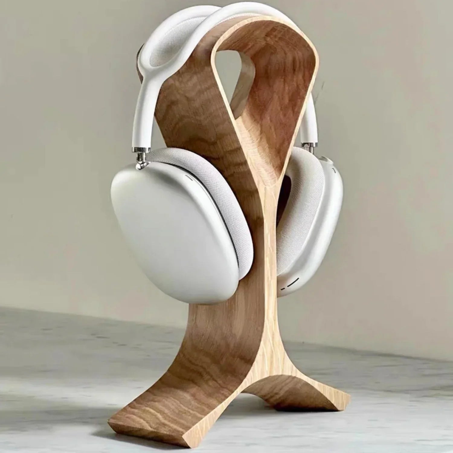 Sculpted Walnut Headphone Stand