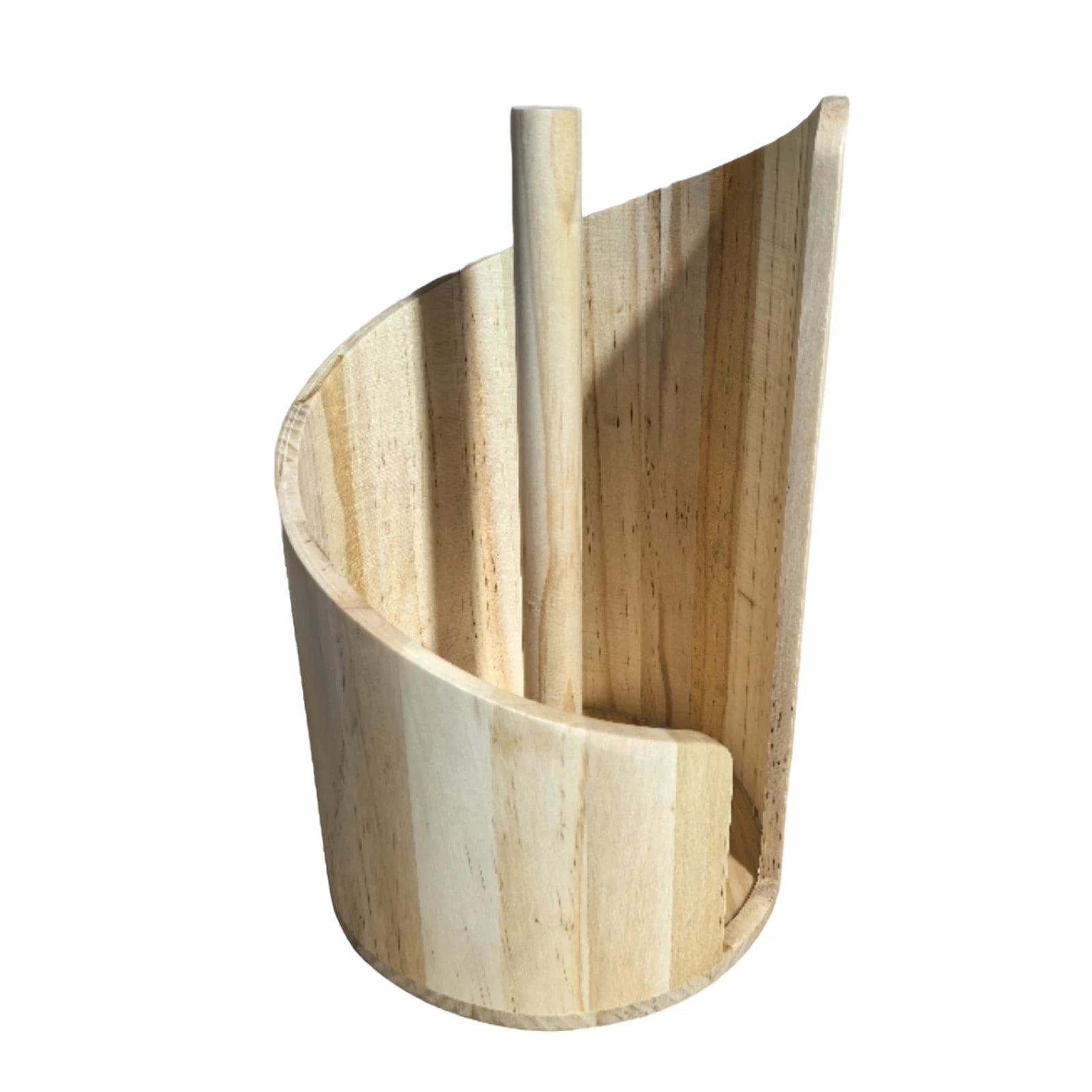 Spiral Wave Wooden Paper Towel Holder – Modern Kitchen Countertop Accent