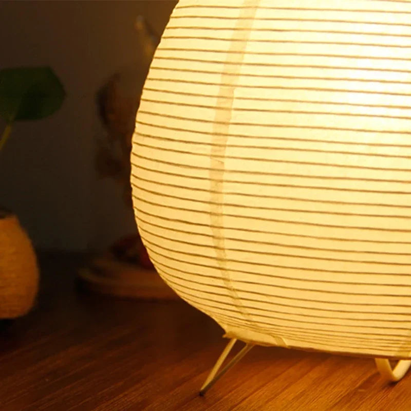 Japanese Rice Paper Table Lamp — Soft Glow Bedside Light