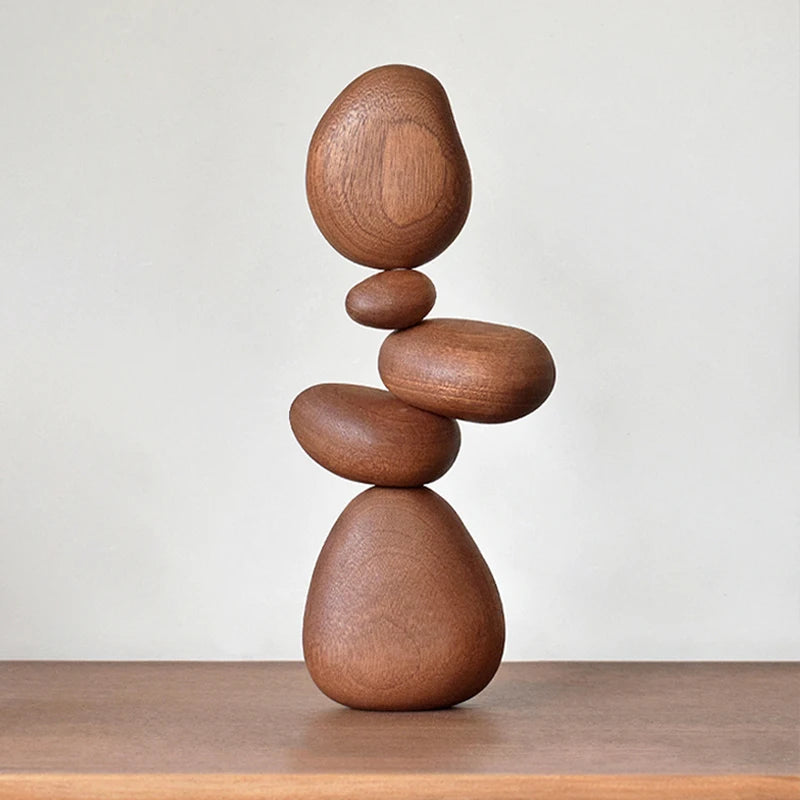 Nordic Balance Wood Sculpture – Calming Stacking Art for Your Home