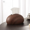 Walnut Wood Grain Tissue Box Cover – Minimalist Resin Decor Accent