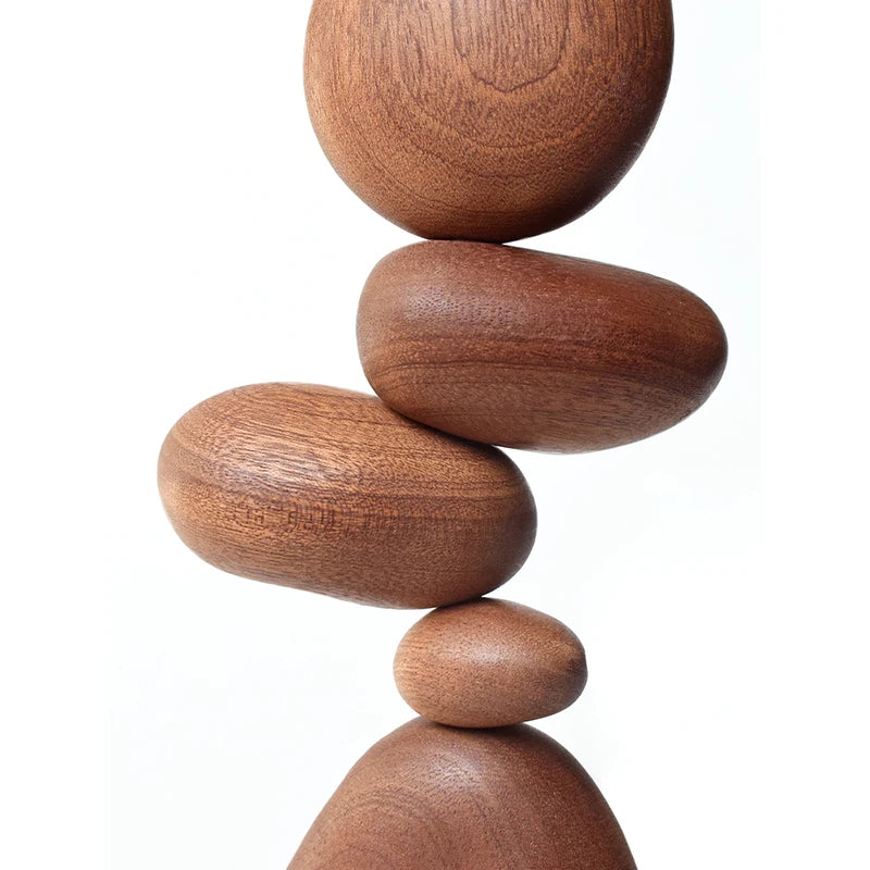 Nordic Balance Wood Sculpture – Calming Stacking Art for Your Home