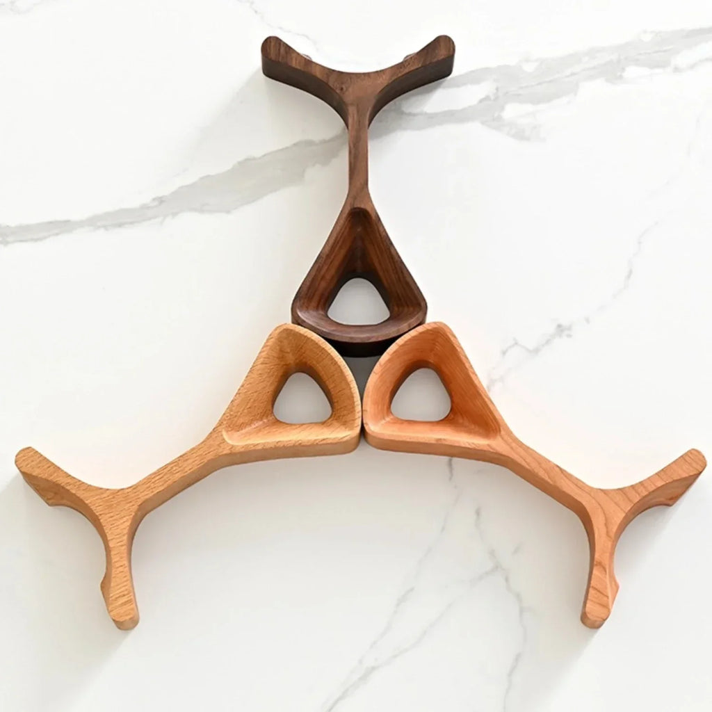 Sculpted Walnut Headphone Stand