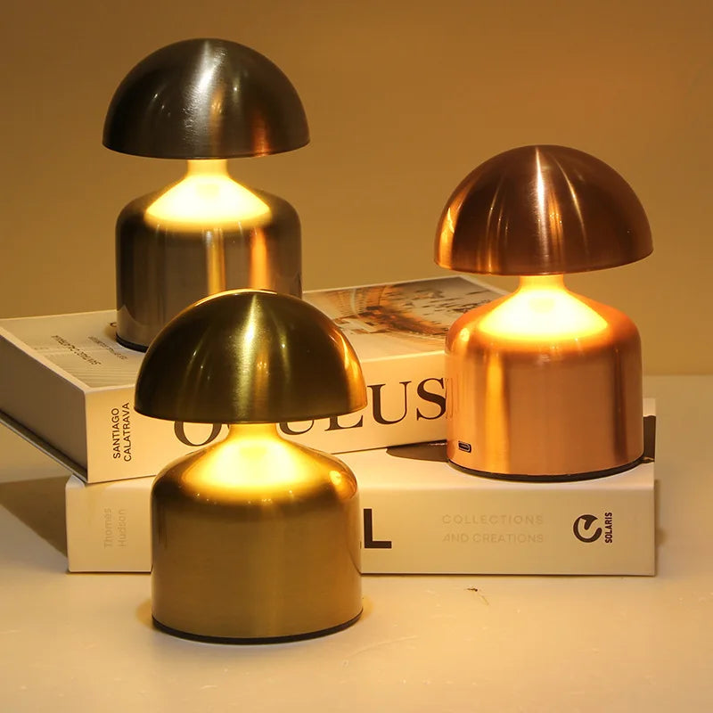 Cordless Brass Touch Lamp – Ambient Glow, Zero Cords