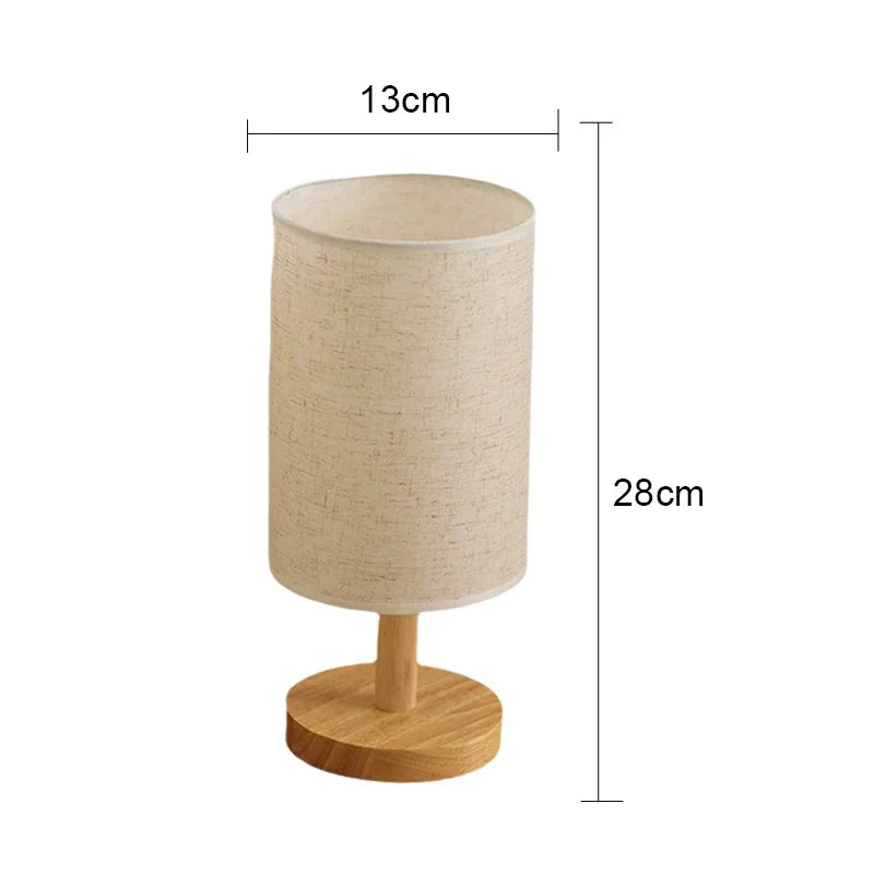 Cozy Fabric Shade Desk Lamp – Wood Base, Warm Ambient Glow