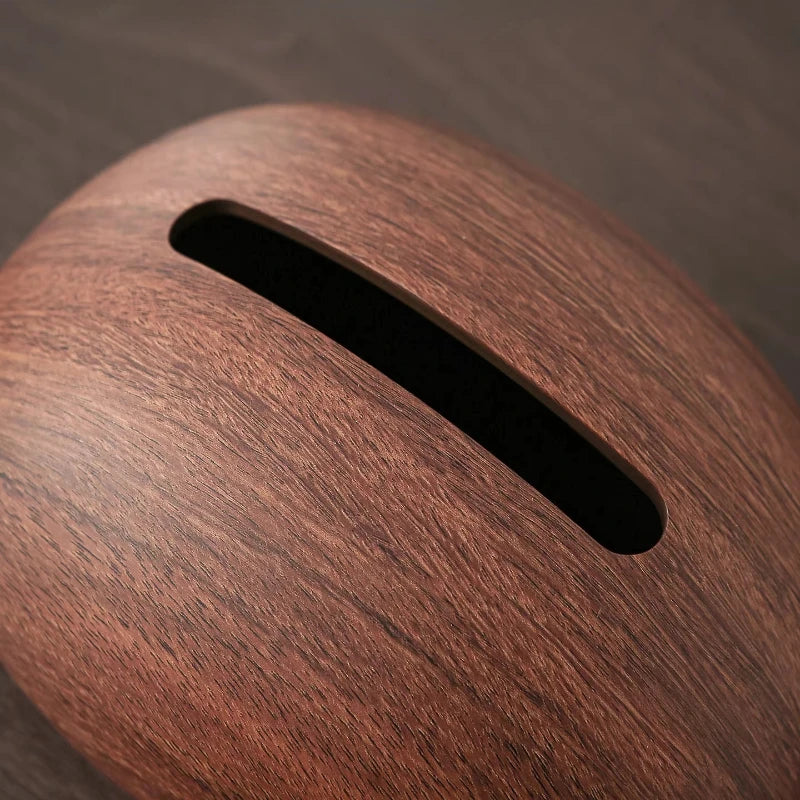 Walnut Wood Grain Tissue Box Cover – Minimalist Resin Decor Accent