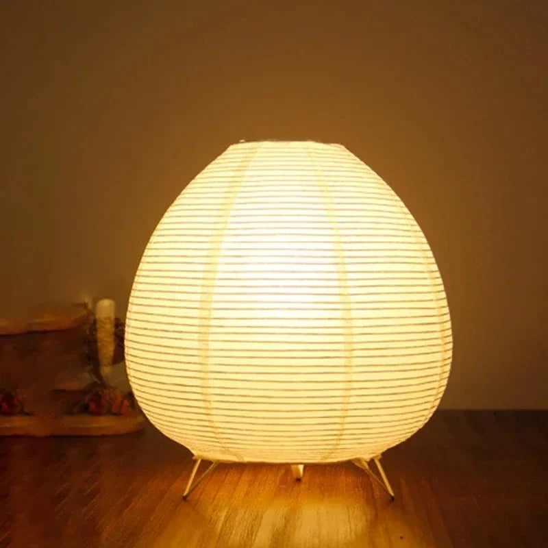 Japanese Rice Paper Table Lamp — Soft Glow Bedside Light