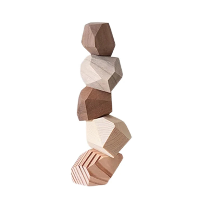 Nordic Balance Wood Sculpture – Calming Stacking Art for Your Home